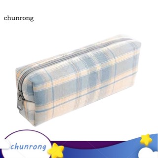 Chunrong กระเป๋าดินสอ ผ้าแคนวาส เรียบง่าย สร้างสรรค์ สําหรับใส่เครื่องเขียน