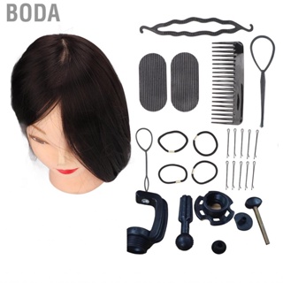 Boda Mannequin Head Hairdressing Training Doll Styling Makeup Braiding Professional with Clamp Holder for Hair Salon Novice