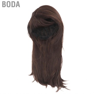 Boda Straight Dark Brown Wig Size Adjustable Heat Resistant Bangs Casual