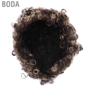 Boda Short Wavy Wig  Portable Heat Resistant Fashionable Gradient Afro Soft Synthetic for Women Costume Party