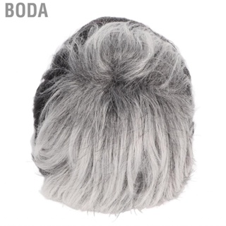 Boda Short Wig  Grey Soft Heat Resistant Breathable Male for Role Play