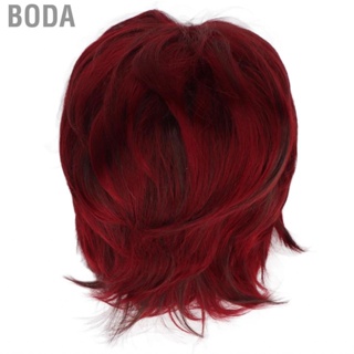 Boda Fashion Short Wig Breathable Red Synthetic Women Cosplay Curl