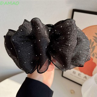 Damao กิ๊บติดผมหางม้า ผ้าตาข่าย ลายจุด ขนาดใหญ่ สไตล์เกาหลี แฟชั่นเจ้าหญิง
