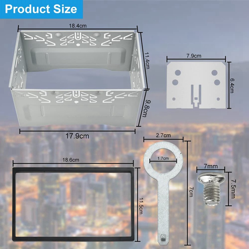 กรอบวิทยุรถยนต์-2din-double-din-กรอบโลหะ-ติดตั้งช่องเสียบเครื่องเล่นดีวีดี-เครื่องเล่น-gps-นําทาง-สําหรับรถยนต์