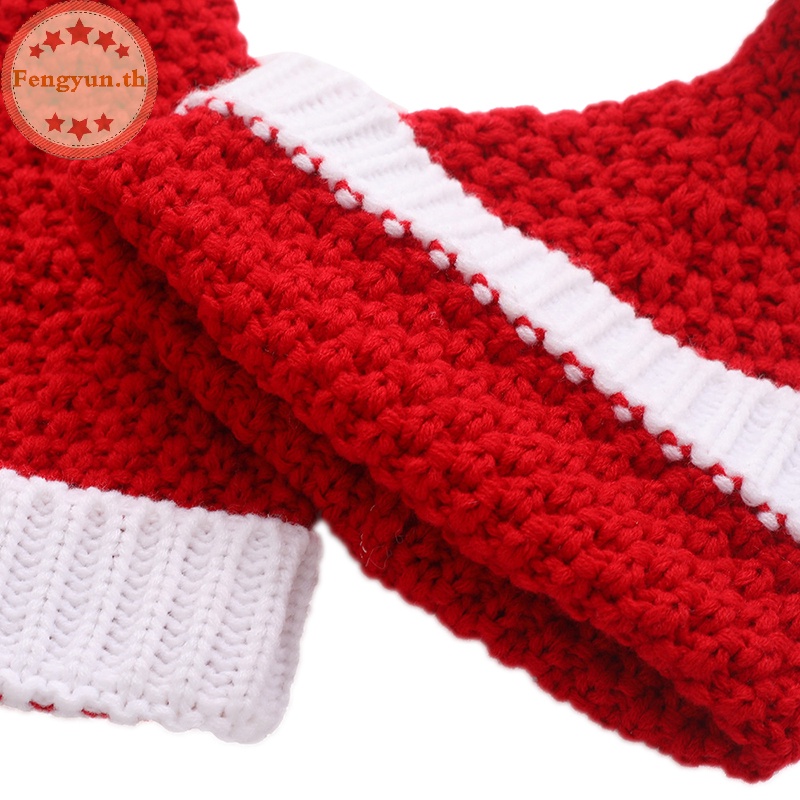 fengyun-หมวกซานตาคลอส-ผ้ากํามะหยี่ขนนิ่ม-แบบสั้น-สีแดง-อบอุ่น-สําหรับแม่-และลูก-ตกแต่งคริสต์มาส-ของขวัญปีใหม่-th