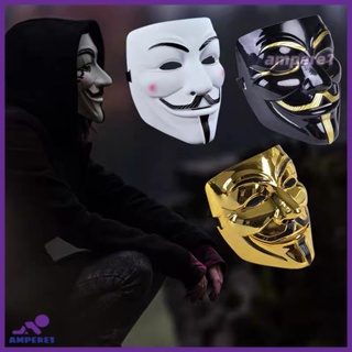 Anonymous Guy คอสเพลย์เครื่องแต่งกายฮาโลวีนผู้ใหญ่ Anonymous V Mask Masque -AME1