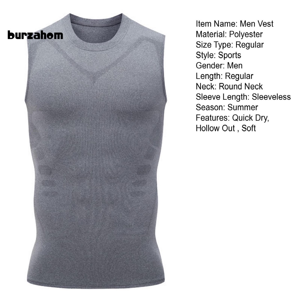 bur-เสื้อกั๊กแขนกุด-ระบายอากาศ-ทรงสลิมฟิต-เหมาะกับฤดูร้อน-สําหรับผู้ชาย