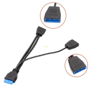 Btsg สายเคเบิลเมนบอร์ดคอมพิวเตอร์ 19-Pin USB3 0 1 เป็น 2 ฮับแยก USB ภายใน