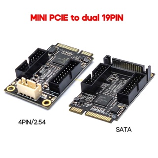 Btsg อะแดปเตอร์เชื่อมต่อการ์ดขยาย แผงด้านหน้า PCIe ขนาดเล็ก 19Pin USB3 0 สายเคเบิล 4-Pin