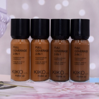 Kiko คอนซีลเลอร์ รองพื้นเนื้อลิขวิด ปกปิดเต็มรูปแบบ 2-in-1 โทนสีผิวเข้ม ขวดแก้ว ให้ความชุ่มชื้น คอนซีลเลอร์ บางเบา ไร้ที่ติ รองพื้นเนื้อลิขวิด แต่งหน้าหน้า 25 กรัม