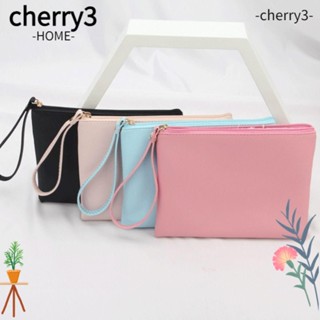 Cherry3 กระเป๋าถือ กระเป๋าเครื่องสําอาง มีซิป กันน้ํา แบบพกพา สําหรับเด็กผู้หญิง