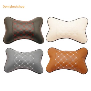 [Domybestshop.th] หมอนรองคอ หนัง Pu ไฟเบอร์ บรรเทาอาการปวดศีรษะ สําหรับรถยนต์ 1 ชิ้น