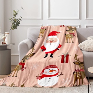 Yunnfue.cl ผ้าห่ม ผ้าสักหลาด ลายการ์ตูนคริสต์มาส ให้ความอบอุ่น ทนทาน สําหรับเป็นของขวัญ