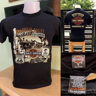 เสื้อยืด เสื้อฮาเลย์ (harley davidson) ผ้าบาง50/50 เสื้อผ้า เสื้อวินเทจ USA แขนสั้นผ้าฝ้าย 100% ผ้านุ่มสบายและระบายอากาศ