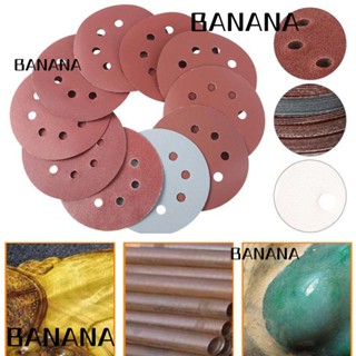 Banana1 แผ่นกระดาษทรายขัด ทรงกลม 8 หลุม 5 นิ้ว สีแดง 10 ชิ้น