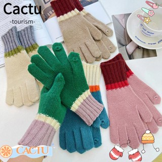 Cactu ถุงมือถัก หน้าจอสัมผัส ให้ความอบอุ่น สําหรับผู้หญิง