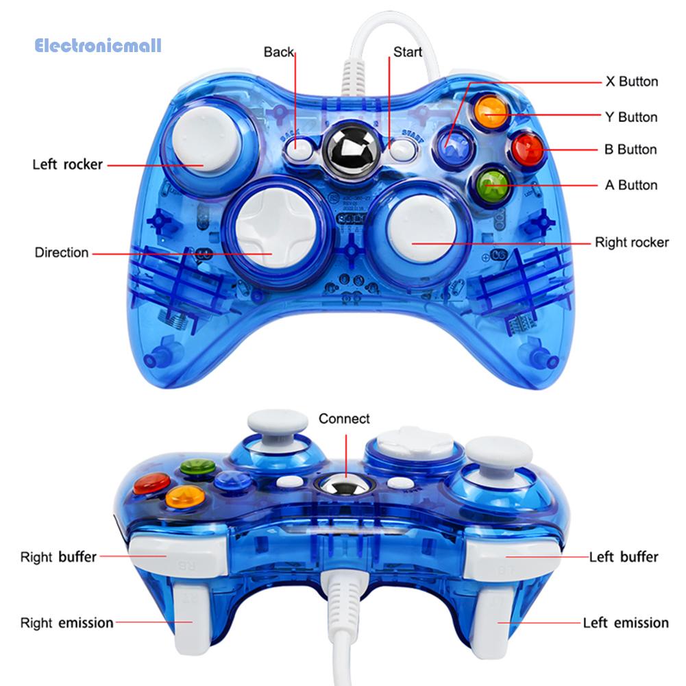 electronicmall01-th-จอยสติ๊กควบคุมเกม-แบบใช้สาย-usb-ความไวสูง-สําหรับ-microsoft-xbox-360