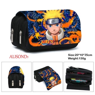 Alisond1 กระเป๋าดินสอ ลายการ์ตูนอนิเมะ Uzumaki Naruto Uchiha Itachi สําหรับนักเรียน