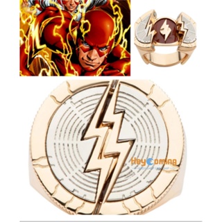 แหวนคอสเพลย์การ์ตูน The Flash Barry Allen แบบเปิด ของขวัญเครื่องประดับ แฟชั่นสําหรับผู้ชาย 2023
