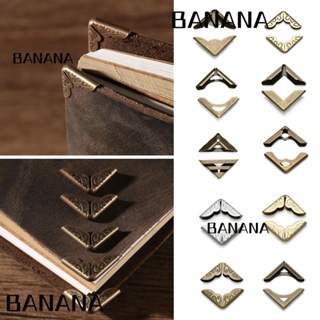 Banana1 ตัวป้องกันมุมหนังสือ DIY อุปกรณ์เสริม สําหรับตกแต่งสมุดภาพ เมนู 4 ชิ้น