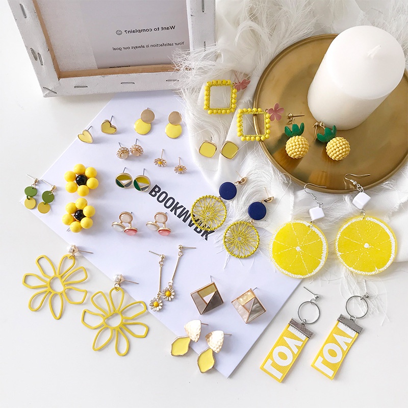 south-korean-ins-fresh-yellow-tassel-pearl-earrings-exaggerated-flower-geometry-network-celebrity-earrings-earrings-women
