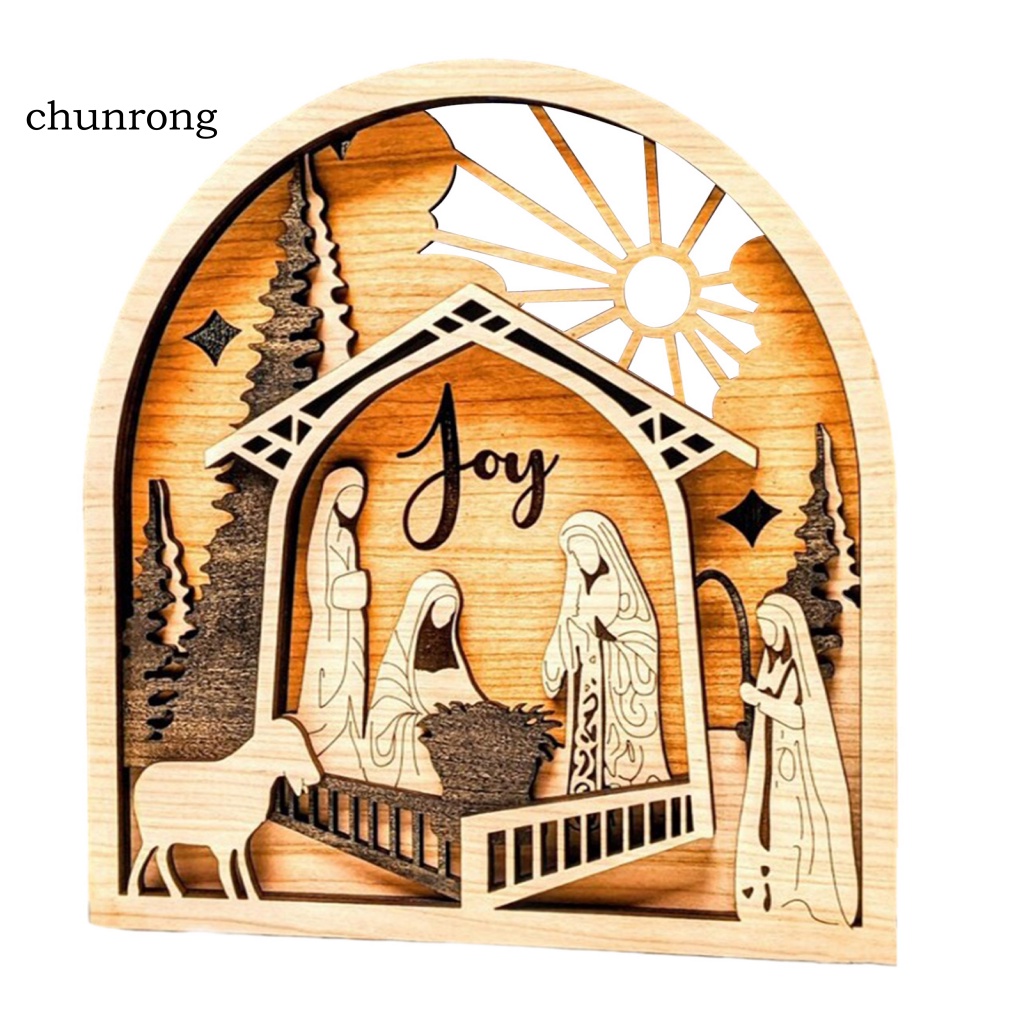 chunrong-จี้ไม้-รูปฉากประสูติ-3d-สําหรับตกแต่งคริสต์มาส-โต๊ะ-และของขวัญ