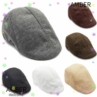 Amber หมวกกอล์ฟ ผ้าลินิน กันแดด สําหรับขับรถ กลางแจ้ง