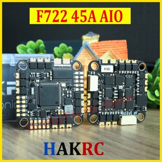 Hakrc F722 45A AIO ตัวควบคุมการบิน BLHeli_32 128K ESC 2-6S Dual Gyro 25-26.5 มม. สําหรับโดรนแข่งขัน RC FPV Freestyle