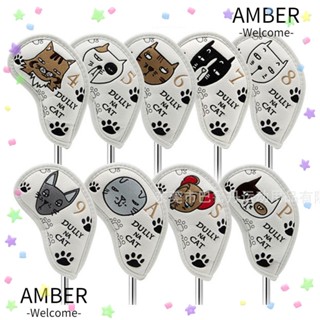 Amber ปลอกหุ้มหัวไม้กอล์ฟ หนัง PU 9 ชิ้น ต่อชุด