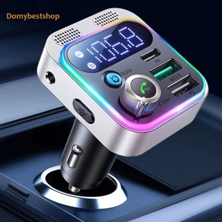 [Domybestshop.th] อะแดปเตอร์รับส่งสัญญาณวิทยุ MP3 บลูทูธไร้สาย 5.0 48W Type-C USB AUX สําหรับรถยนต์