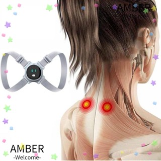 Amber เข็มขัดไนล่อน ABS ปรับท่าทางหลังค่อมได้ แจ้งเตือนการสั่นสะเทือน สําหรับเด็ก