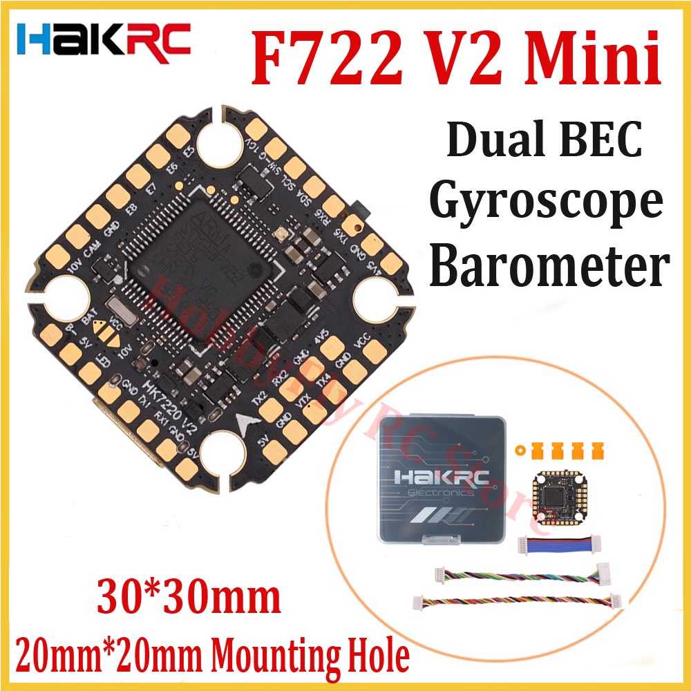Hakrc F722 V2 Mini Flight Controller 5V/10V Dual BEC Barometer Dual ...