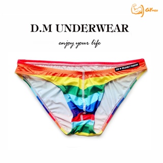 [GYMen]  D.m กางเกงชั้นใน ผ้าโพลีเอสเตอร์ เอวต่ํา สีรุ้ง เซ็กซี่ สําหรับผู้ชาย