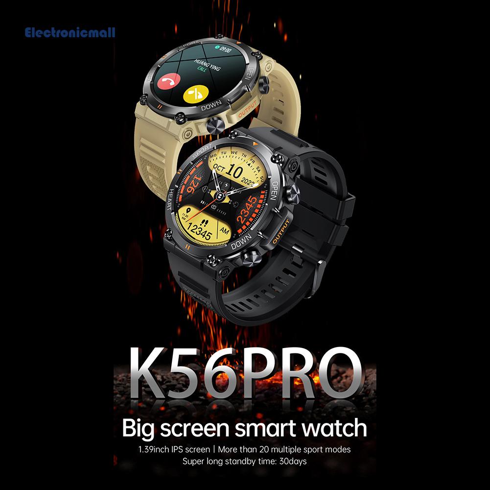 electronicmall01-th-k56pro-นาฬิกาข้อมือสมาร์ทวอทช์-เชื่อมต่อบลูทูธ-5-0-กันน้ํา-ip67-วัดอัตราการเต้นหัวใจ-ความดันโลหิต