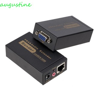 Augustine VGA ตัวขยายเสียงวิดีโอ 100M VGA เป็นตัวรับและส่งสัญญาณ RJ45 สายเคเบิลเครือข่าย Cat5 6 น้ําหนักเบา สําหรับ PC แล็ปท็อป โปรเจคเตอร์ HDTV มอนิเตอร์