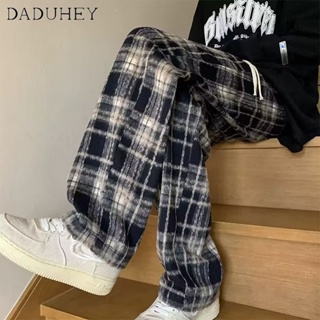 DaDuHey🔥 American High Street Tie-Dye Straight-Leg Pants MenS 2023 New Fashionable Loose All-Match Plaid Casual Pants