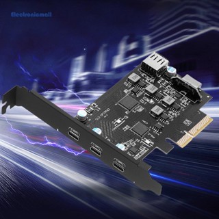 [ElectronicMall01.th] อะแดปเตอร์การ์ดขยาย PCI-E เป็น USB3.2 PCI 20Gbps PCI-E เป็น Type-C รองรับ Windows7 8 10 Mac OS Linux