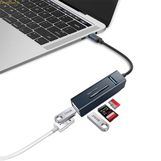 Doublebuy ฮับ USB 3 0 5 พอร์ต 2 0 อะลูมิเนียมอัลลอย พร้อมสายเคเบิล USB 3 0 Type C สําหรับ C
