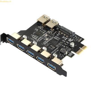 Doublebuy การ์ดขยาย PCIE USB3 0 PCI สําหรับ Express เป็นฮับอะแดปเตอร์ USB 7 พอร์ต 5Gb Super