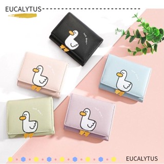 Eutus กระเป๋าสตางค์ ใบสั้น หนัง PU ลายเป็ดน่ารัก ใส่เหรียญได้หลายใบ แฟชั่นสําหรับผู้หญิง