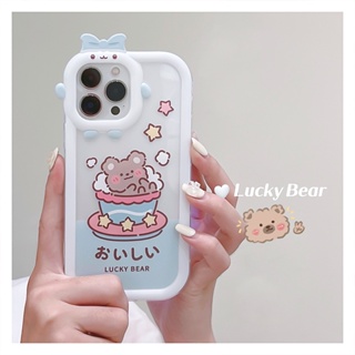 อาบน้ำ หมี วัยรุ่น เคสโทรศัพท์ for Xiaomi Redmi Note10 10S 9a 9i Note 12 Pro 11Note 11s Mi 10t Pro Poco X3 Pro NFC