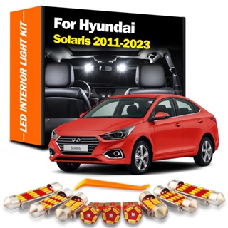 ชุดไฟโดม LED ภายในรถยนต์ สําหรับ Hyundai Solaris 2011 2012 2013 2014-2017 2018 2020 2021 2022 2023 9 ชิ้น