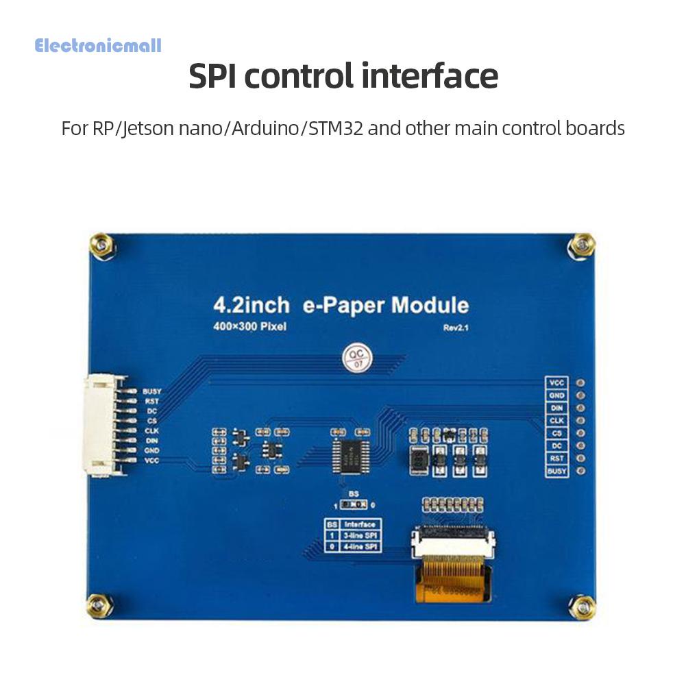 electronicmall01-th-โมดูลกระดาษ-อีแพเปอร์-4-2-นิ้ว-สําหรับ-raspberry-pi-4-3b-หน้าจอแสดงผลหมึก-e-ink-spi-อินเตอร์เฟซ-jetson-nano-arduino-rpi-3-zero