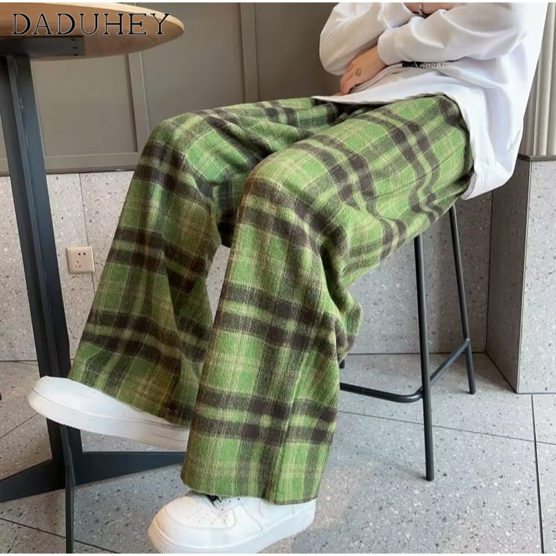 daduhey-2023-autumn-fashion-loose-plaid-casual-pants-mens-hong-kong-style-retro-ins-trendy-all-matching-sports-pants