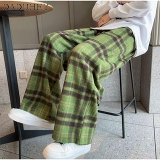 DaDuHey🔥 2023 Autumn Fashion Loose Plaid Casual Pants Mens Hong Kong Style Retro Ins Trendy All-Matching Sports Pants