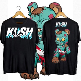 เสื้อยืดคุณภาพดี  evil teddy bear สไตล์ใหม่ ขายร้อน KU*SH Evil Teddy Bear Trend New Design Bully เสื้อยืดแฟชั่นพิมพ์ เสื