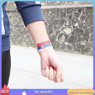 Cc สติกเกอร์แทททู ลายธงปลอม สีสันสดใส สําหรับตกแต่งร่างกาย ปาร์ตี้ DIY 10 ชิ้น