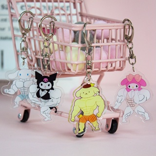 SANRIO พวงกุญแจ จี้การ์ตูนอนิเมะ Hello Kitty Kawaii Girl Macho My Melody เหมาะกับของขวัญ ของเล่นสําหรับคู่รัก