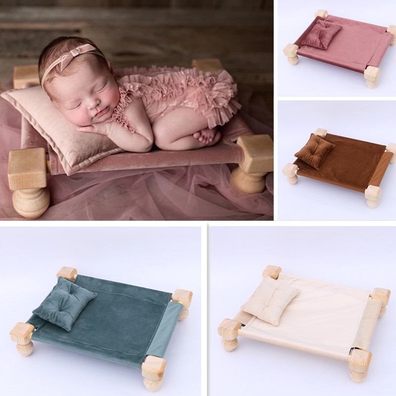 เตียงนอนไม้-ขนาดเล็ก-ถอดออกได้-พร็อพถ่ายภาพเด็กทารกแรกเกิด-สําหรับสตูดิโอถ่ายภาพ