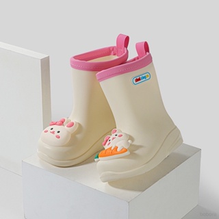 Bobora ใหม่ รองเท้าบูทยาง PVC กันน้ํา กันฝน น้ําหนักเบา ลายการ์ตูน สามมิติ ใส่สบาย สําหรับเด็กผู้ชาย และเด็กผู้หญิง